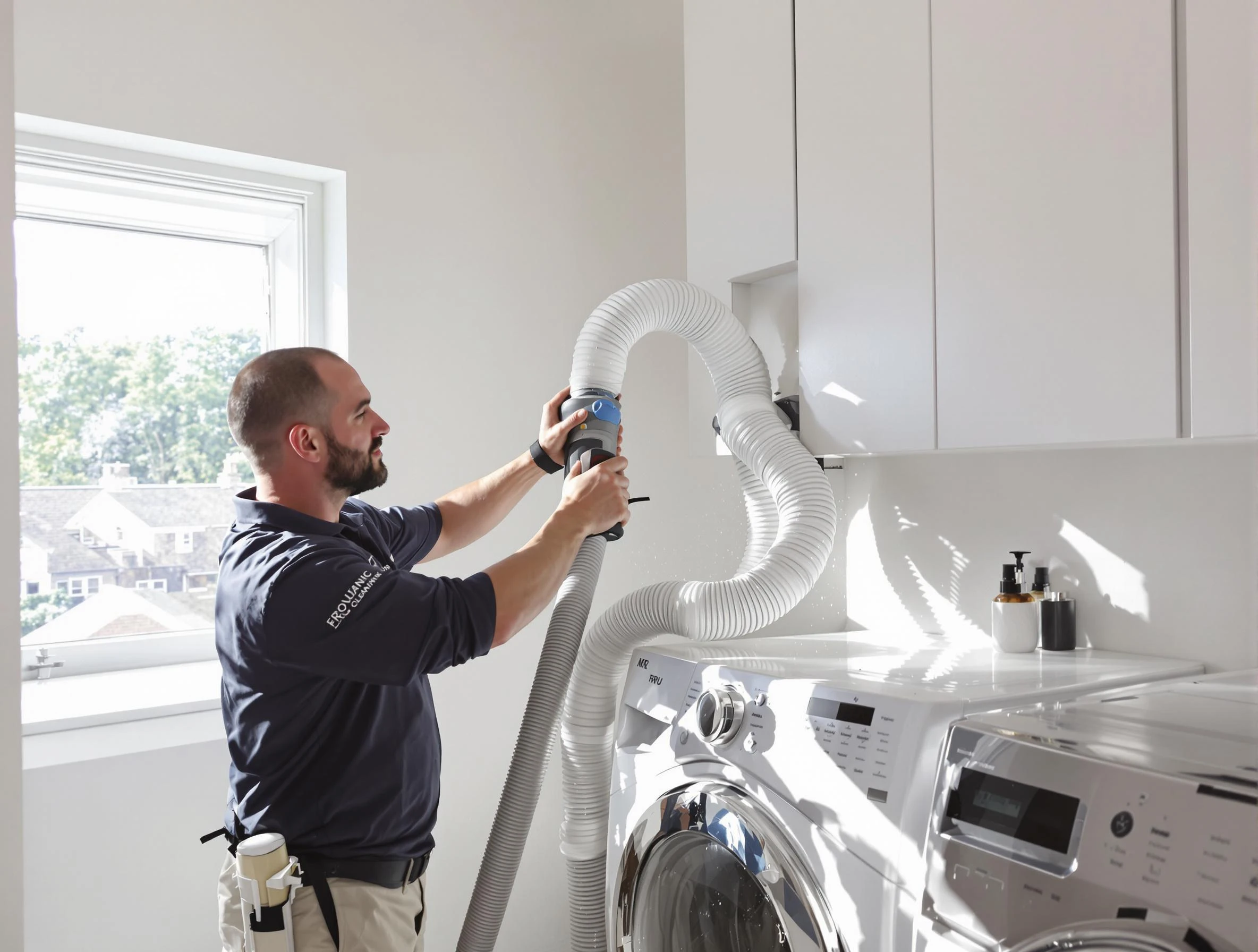 Certified North Strabane Dryer Vent Cleaning technician performing dryer vent cleaning in North Strabane