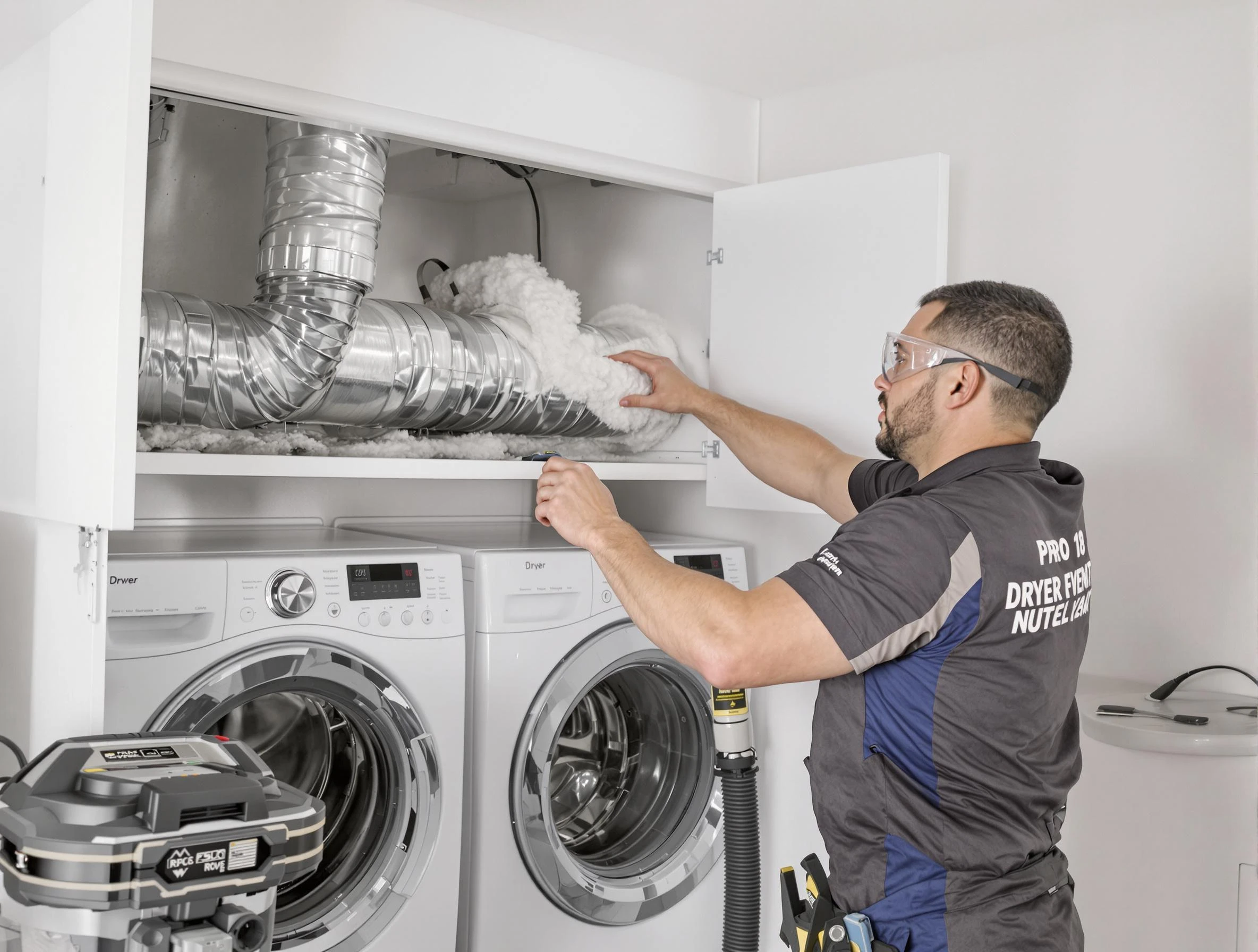 North Strabane Dryer Vent Cleaning certified technician performing specialized gas dryer vent cleaning in North Strabane